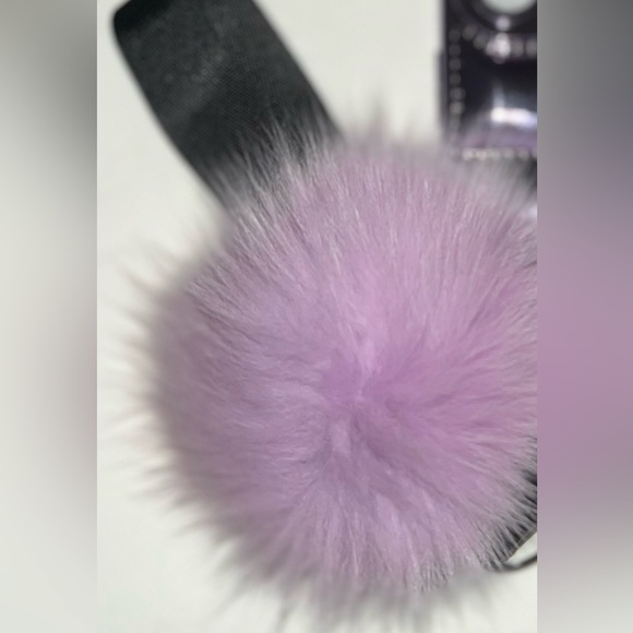 iPhone 14 Pro Metallic Purple Fluffy Pom Pom Phone Case NWT - Picture 3 of 4